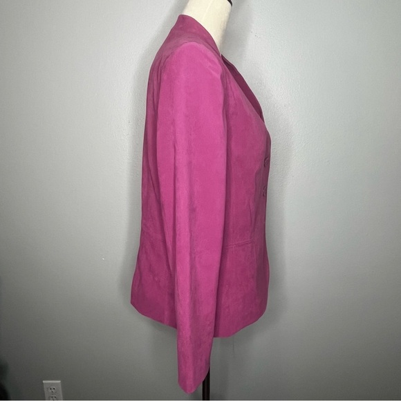 JM Collection Button Up Jacket Blazer Women 6 Purple Pink Fitted Career Business - Picture 4 of 8